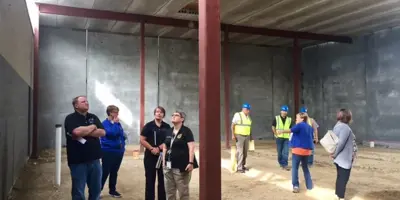 persons inside construction of emergency operations center