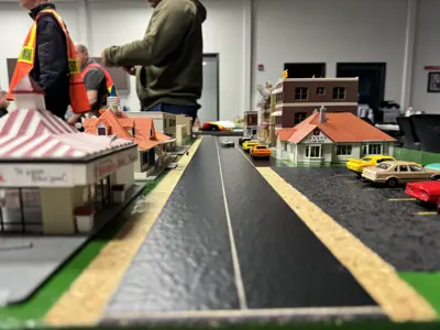 Eye level view of a scale model city